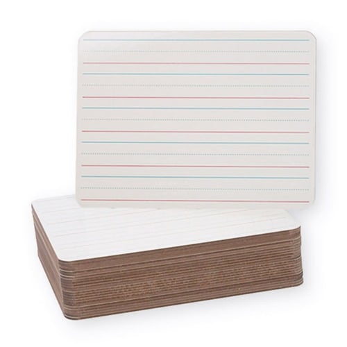 9" x 12" Red and Blue Lined/Plain Two-Sided Dry-Erase Lap Boards - 24pk