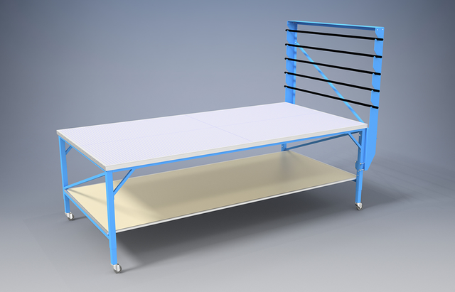 Media Roll Holders for Rhino Work Tables