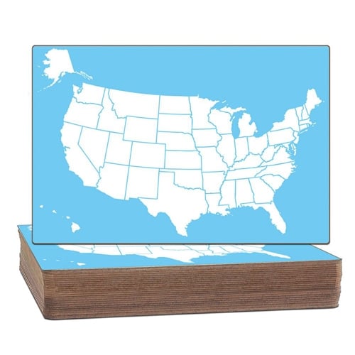 12" x 18" US Map/Plain Two-Sided Dry Erase Lap Boards - 24pk