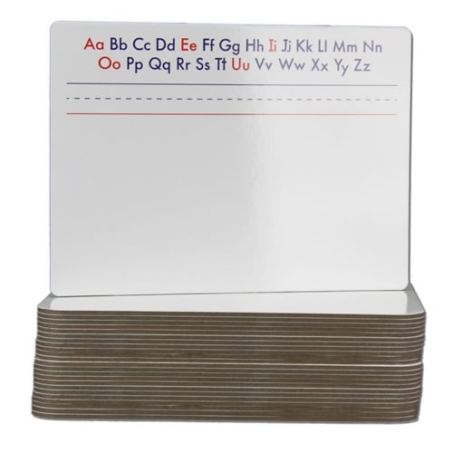 9" x 12" Magnetic Dry-Erase with Printed Alphabet/Plain Two-Sided Lap Boards - 24pk