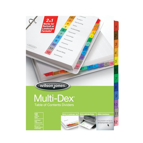 Wilson Jones 12-Tab MultiDex Indexes - W91203B