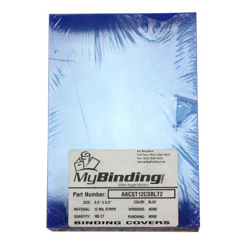 12mil Stripe Transparent Blue Poly 5.5" x 8.5" Covers (100pk)
