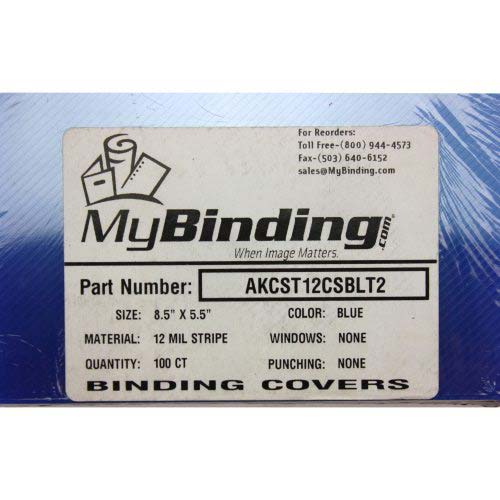 12mil Stripe Transparent Blue Poly 5.5" x 8.5" Covers (100pk)