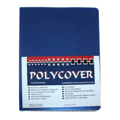 12mil Stripe Transparent Blue Poly 8.75" x 11.25" Covers (100pk)