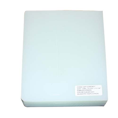 12mil Stripe Transparent Clear Poly 5.5" x 8.5" Covers (50pk)