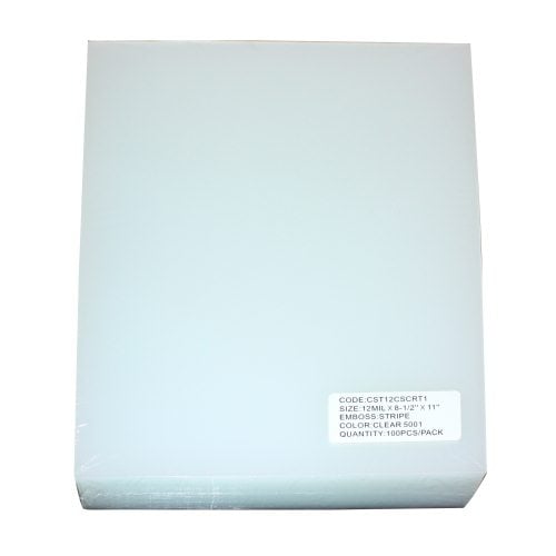 12mil Stripe Transparent Clear Poly 8.5" x 11" Covers [Unpunched] - 50pk