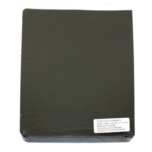12mil Stripe Transparent Smoke Poly 8.75" x 11.25" Covers (100pk)
