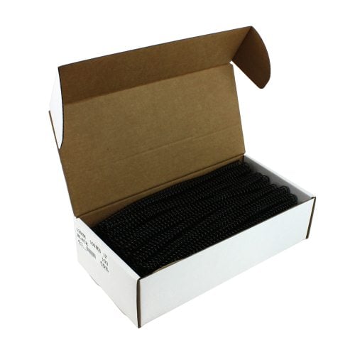 12mm Black 4:1 Pitch Spiral Binding Coil - 10 Boxes (100/Box)