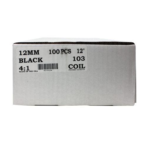 12mm Black 4:1 Pitch Spiral Binding Coil - 10 Boxes (100/Box)