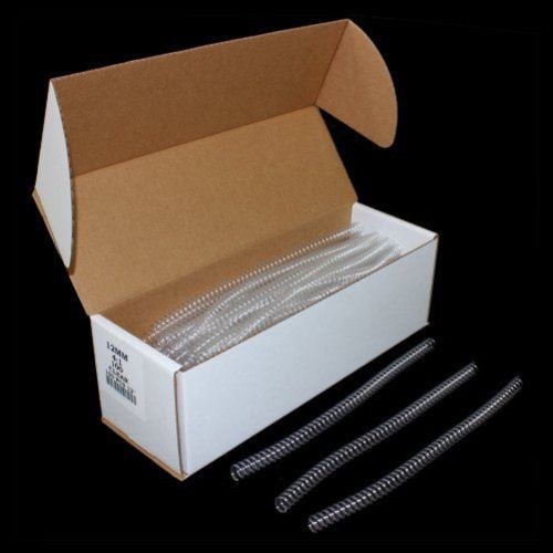 12mm Clear 4:1 Pitch Spiral Binding Coil - 100pk