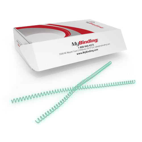 12mm Mint Green 4:1 Pitch Spiral Binding Coil - 100pk