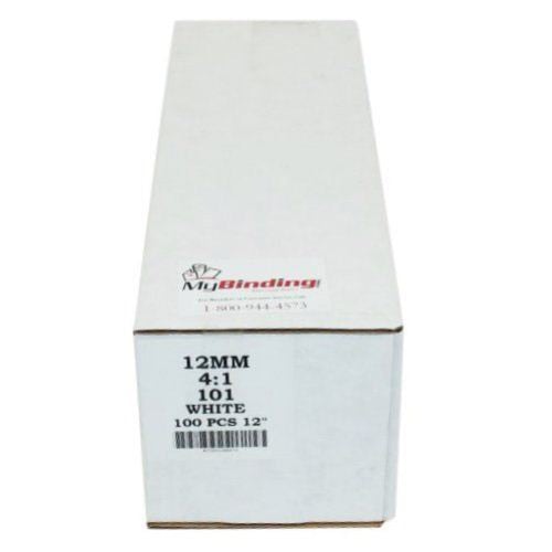 12mm White 4:1 Pitch Spiral Binding Coil - 100pk