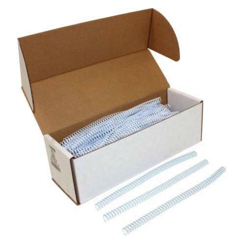 12mm White 4:1 Pitch Spiral Binding Coil - 100pk
