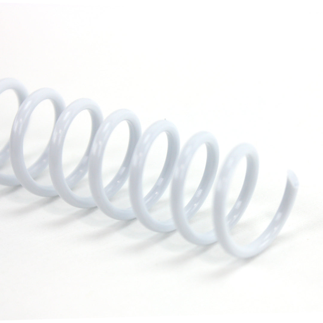 12mm White 4:1 Pitch Spiral Binding Coil - 100pk