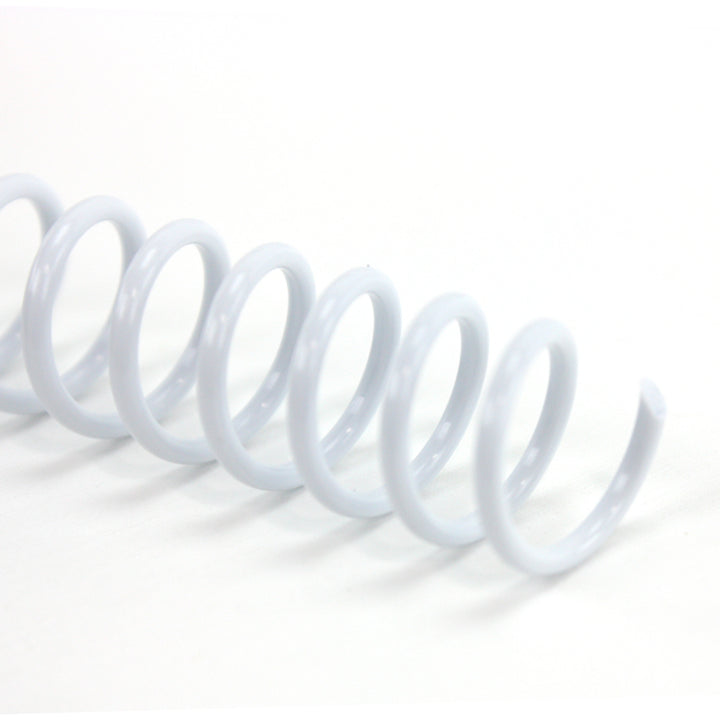 12mm White 4:1 Pitch Spiral Binding Coil - 100pk