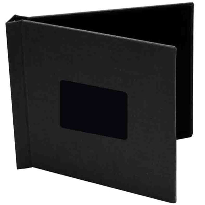 12" x 11-1/2" Black Cloth Pinchbook Hard Cover Photo Books with Window (5 Pack) - Clearance Sale