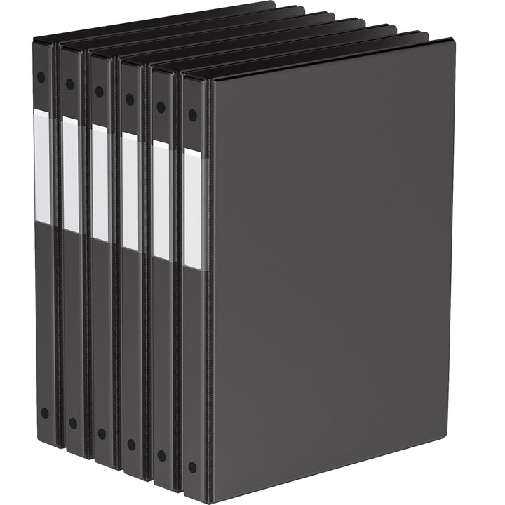 5/8" Black Premium Economy Round Ring Binders - 6pk