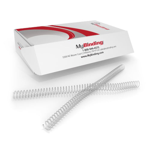 13mm Clear 4:1 Pitch Spiral Binding Coil - 100pk