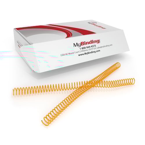 13mm Golden Yellow 4:1 Pitch Spiral Binding Coil - 100pk