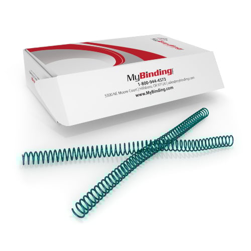 13mm Green 4:1 Pitch Spiral Binding Coil - 100pk