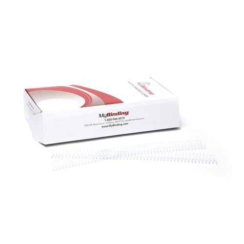 13mm White 4:1 Pitch Spiral Binding Coil - 100pk