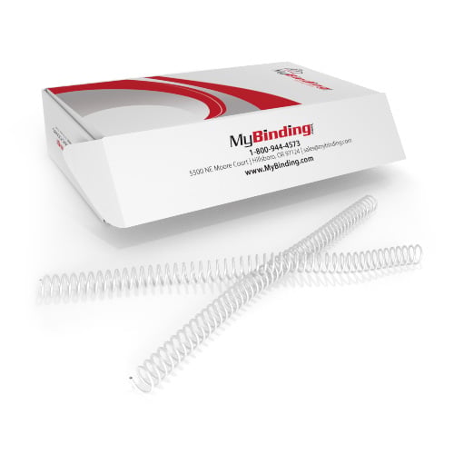 13mm White 4:1 Pitch Spiral Binding Coil - 100pk