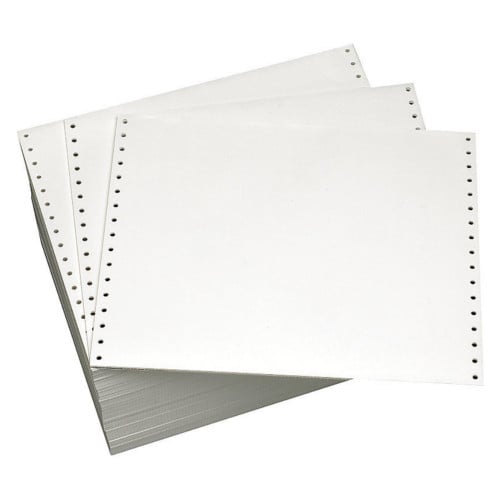 14 7/8" X 8.5" 18lb Blank Continuous Computer Paper - 3000/Case (1 Ply)