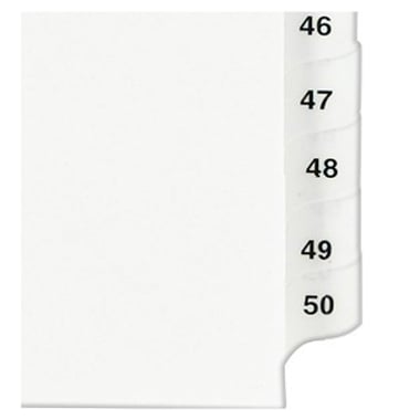 Avery 26-50 White Legal 14 x 8.5 Avery Style Collated Dividers - 01431