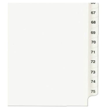 Avery 51-75 White Legal 14" x 8.5" Avery Style Collated Dividers - 01432