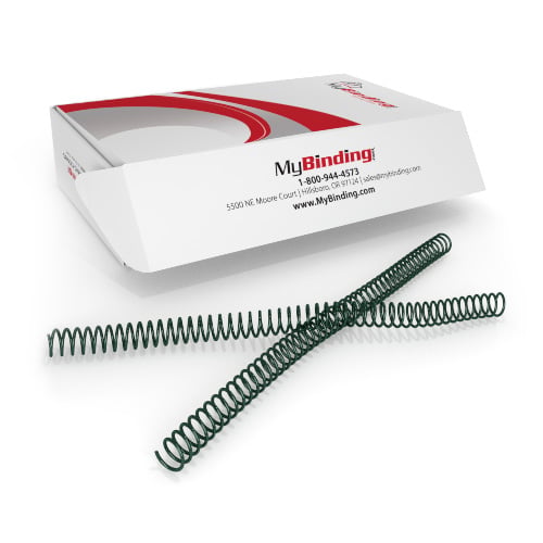 14mm Dark Green 4:1 Pitch Spiral Binding Coil - 100pk