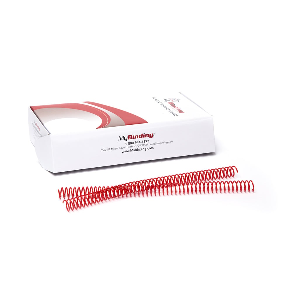 14mm Red 4:1 Pitch Spiral Binding Coil - 100pk