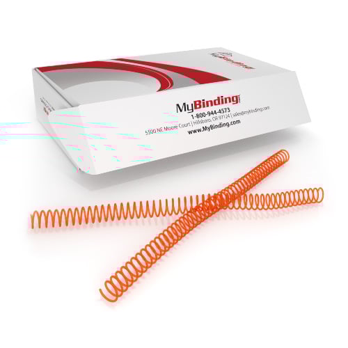 14mm Tangerine 4:1 Pitch Spiral Binding Coil - 100pk