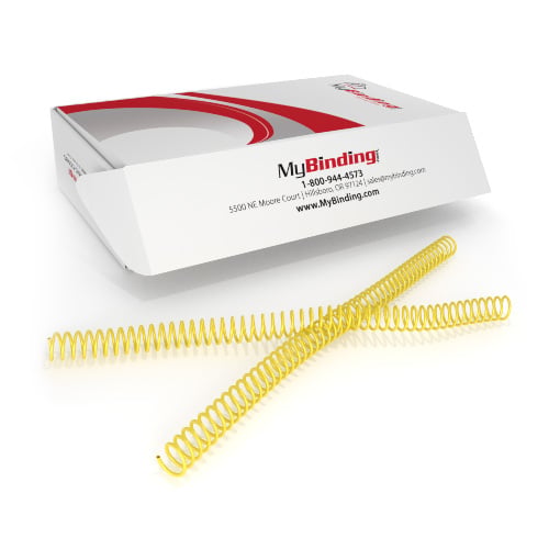 14mm Yellow 4:1 Pitch Spiral Binding Coil - 100pk
