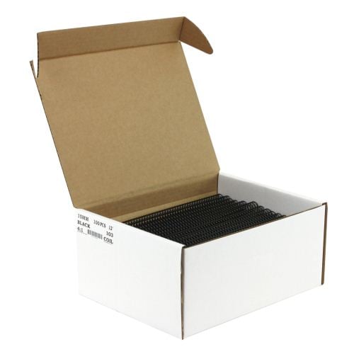 15mm Black 4:1 Pitch Spiral Binding Coil - 100pk