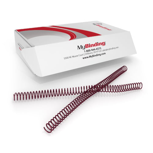 15mm Burgundy 4:1 Pitch Spiral Binding Coil - 100pk