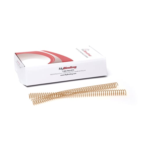 15mm Gold 4:1 Pitch Spiral Binding Coil - 100pk
