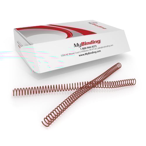 15mm Light Brown 4:1 Pitch Spiral Binding Coil - 100pk