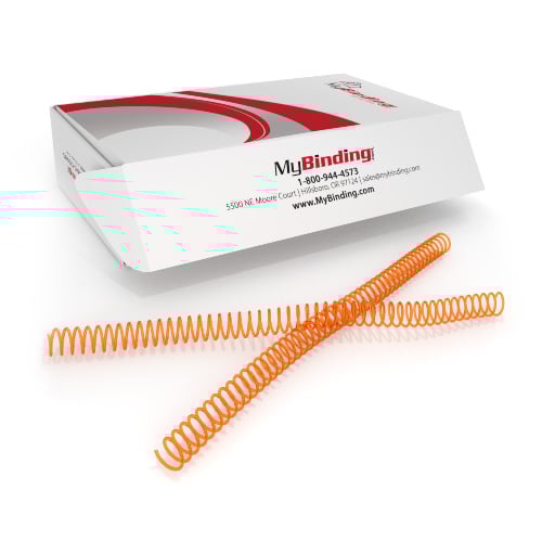 15mm Neon Amber 4:1 Pitch Spiral Binding Coil - 100pk