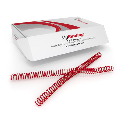 15mm Red 4:1 Pitch Spiral Binding Coil - 100pk