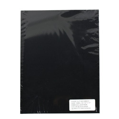 16mil Black Leather Grain Poly 8.5" x 11" Covers - 50pk