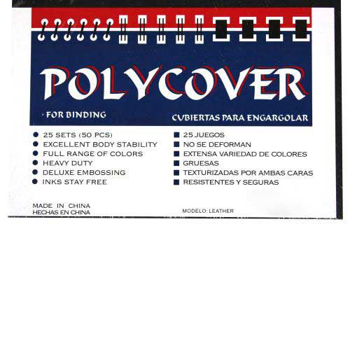 16mil Black Leather Grain Poly 8.5" x 11" Covers - 50pk