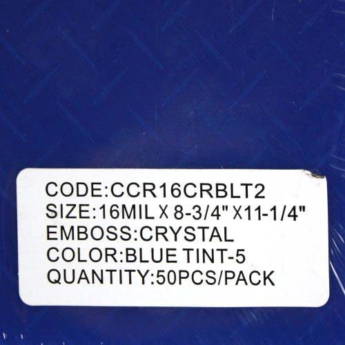 16mil Crystal Embossed Transparent Blue 8.75" x 11.25" Covers (50pk)