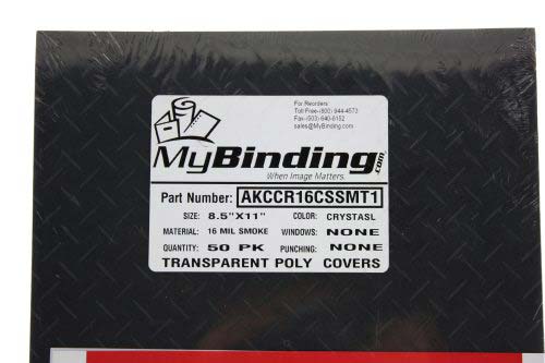 16mil Crystal Embossed Transparent Smoke 8.5" x 11" Covers (50pk)