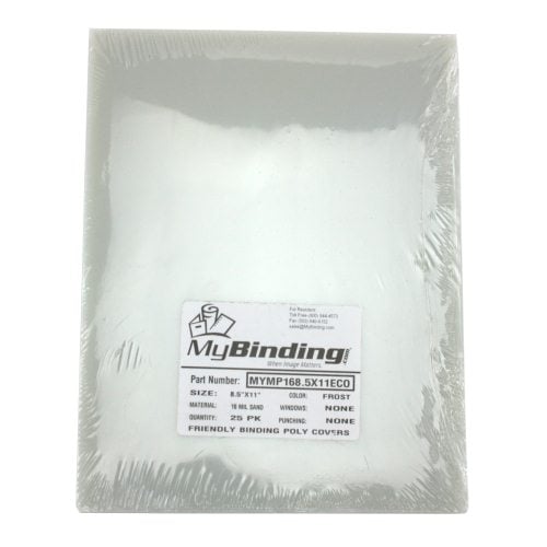 16mil Frost Poly 8.75" x 11.25" Eco Friendly Binding Covers - 25pk