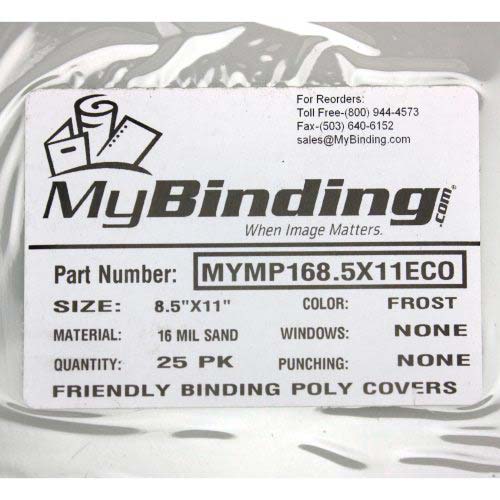 16mil Frost Poly 8.75" x 11.25" Eco Friendly Binding Covers - 25pk