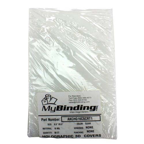 16mil Holographic 3D Clear 5.5" x 8.5" Covers (50pk)