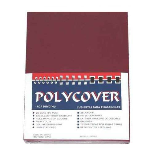 16mil Maroon Leather Grain Poly 8.5" x 11" Covers (50pk)