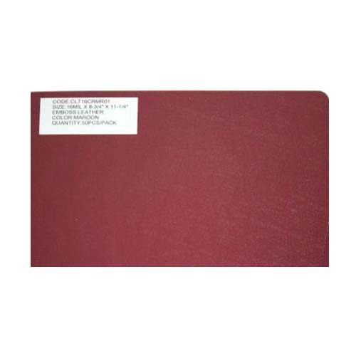 16mil Maroon Leather Grain Poly  8.75" x 11.25" Covers (50pk)