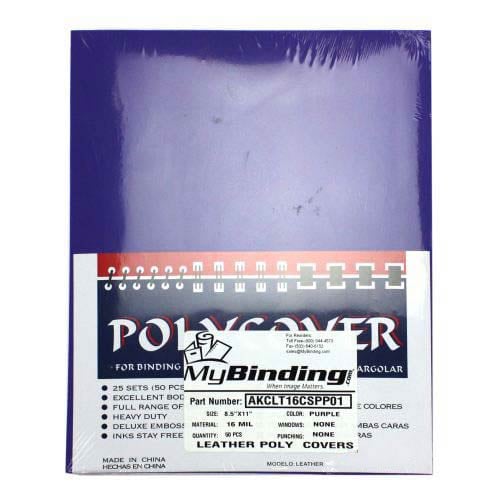 16mil Purple Leather Grain Poly 8.5" x 11" Covers (50pk)