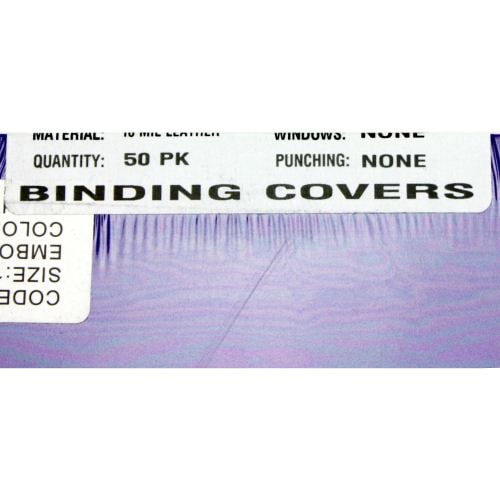 16mil Purple Leather Grain Poly 8.75" x 11.25" Covers (50pk)